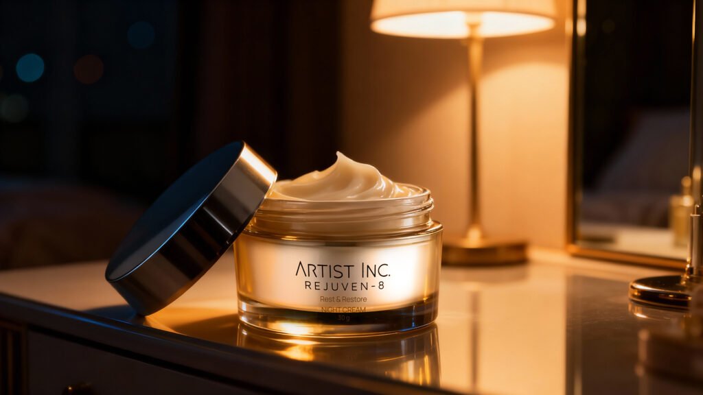 Gunakan Rest and Restore Night Cream dari Artist Inc. dengan 8 bahan aktif pilihan